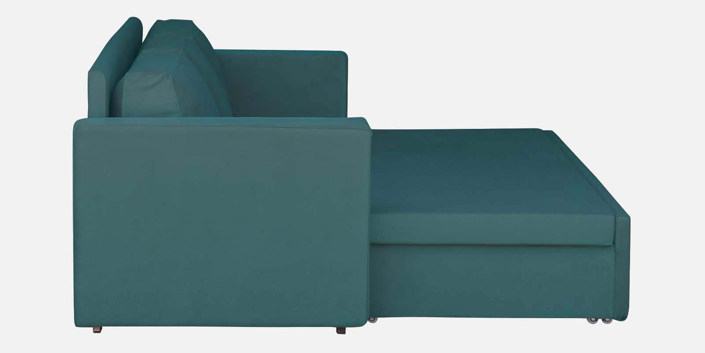Magnet Fabric 3 Seater Sofa Bed With Loose Cushions and Storage - Sea Green