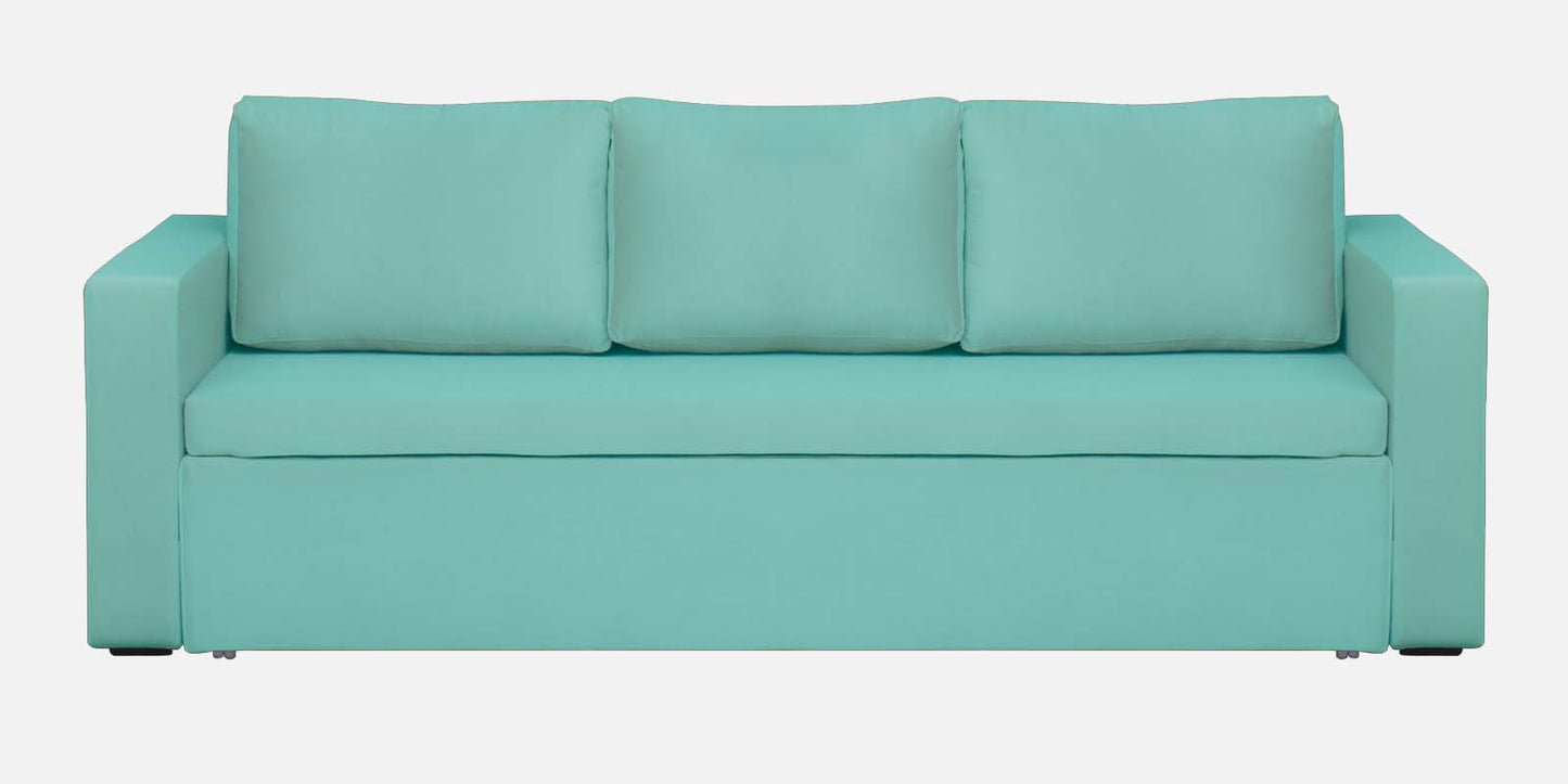 Magnet Fabric 3 Seater Sofa Bed With Loose Cushions and Storage - Teal Green